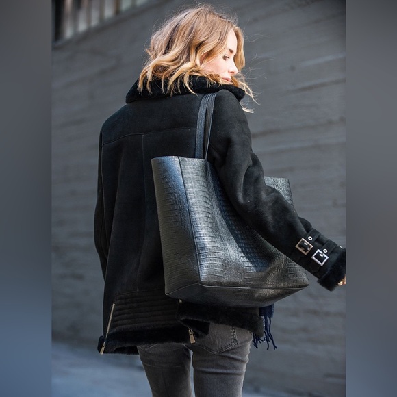 Anine Bing Croc Tote Bag Oversized NEW - Picture 7 of 15